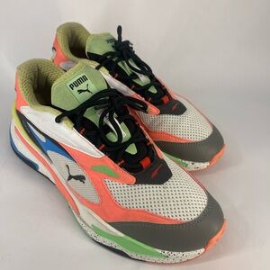 Puma RS-Fast System "Block Orange" Peach/Blue/Green Sneakers Men’s Size 9